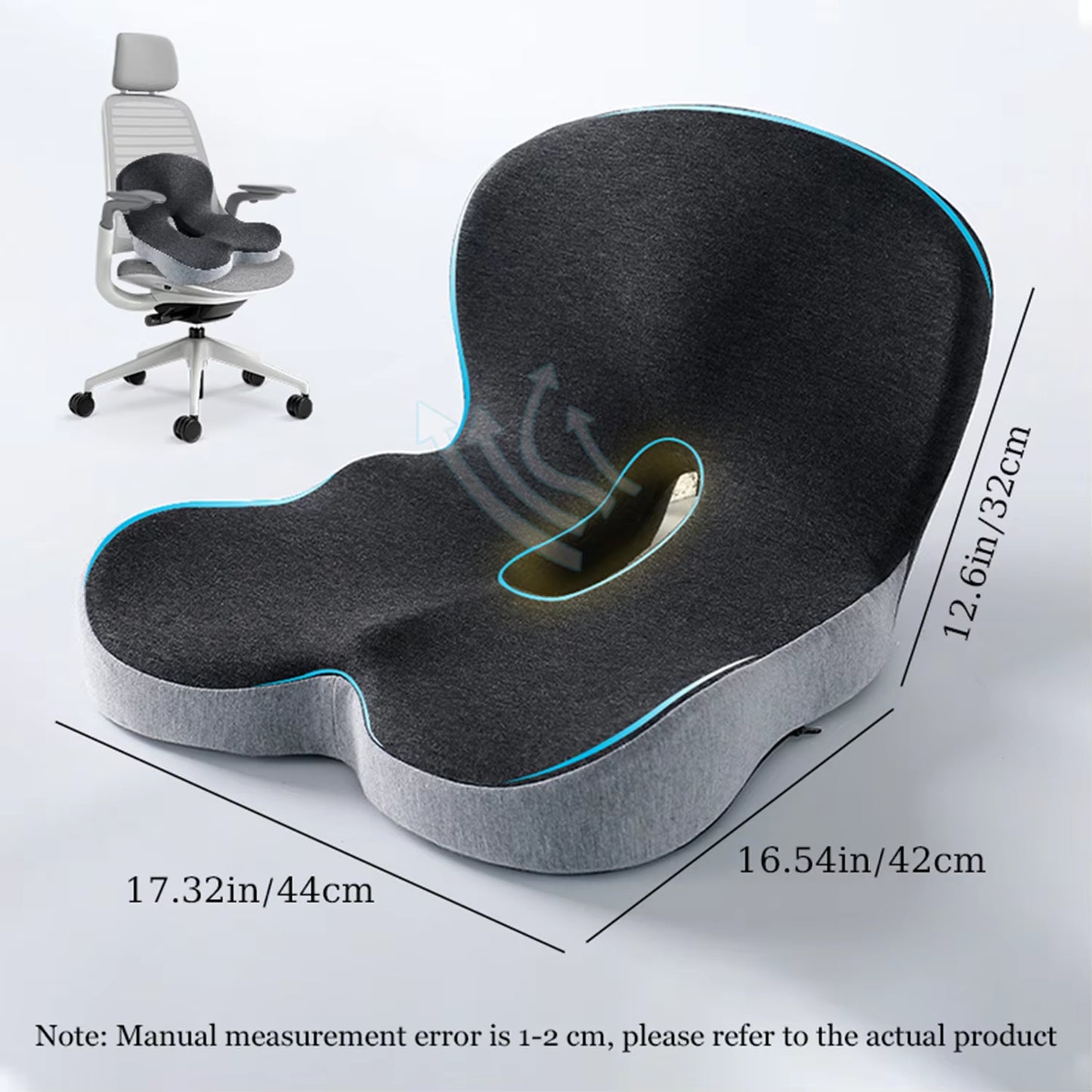 Ultimate Memory Foam Seat Cushion for Office & Truck Drivers - Ergonomic Relief for Back, Tailbone & Sciatica Pain