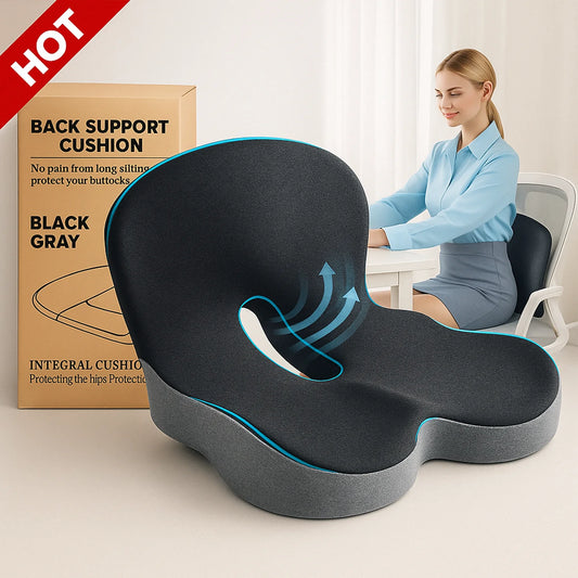 Ultimate Memory Foam Seat Cushion for Office & Truck Drivers - Ergonomic Relief for Back, Tailbone & Sciatica Pain