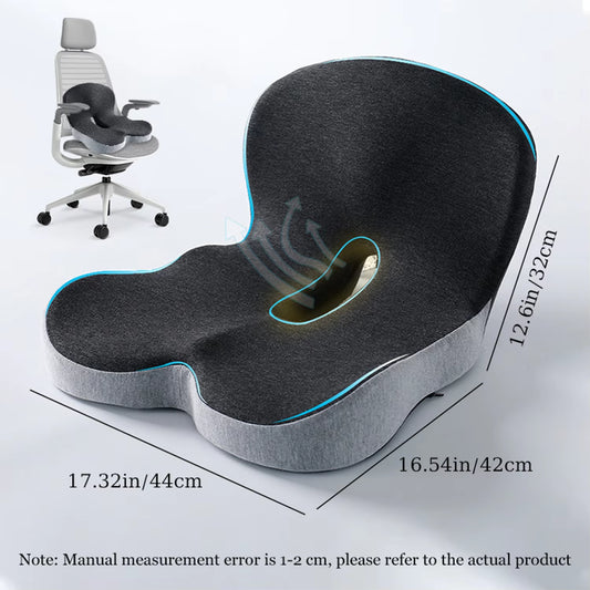 Ultimate Memory Foam Seat Cushion for Office & Truck Drivers - Ergonomic Relief for Back, Tailbone & Sciatica Pain