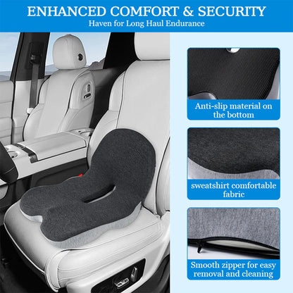 Ultimate Memory Foam Seat Cushion for Office & Truck Drivers - Ergonomic Relief for Back, Tailbone & Sciatica Pain