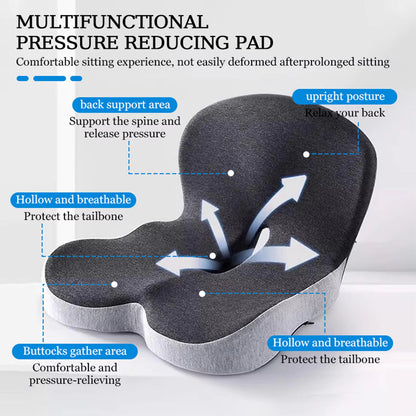 Ultimate Memory Foam Seat Cushion for Office & Truck Drivers - Ergonomic Relief for Back, Tailbone & Sciatica Pain