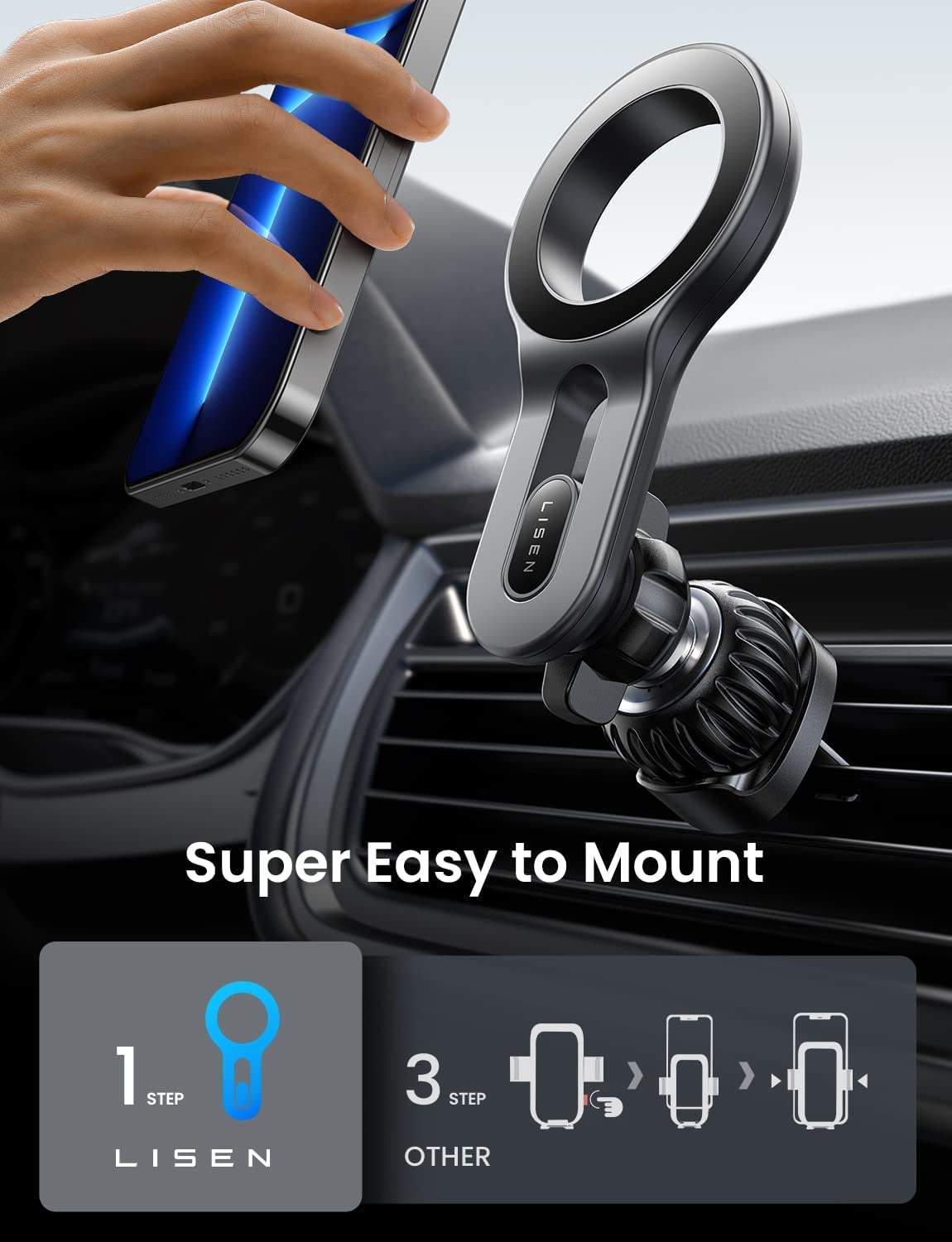 MagSafe Car Mount for iPhone 17 Pro Max - Strong Magnetic Air Vent Phone Holder, Hands-Free Cell Phone Mount Compatible with iPhone 16, 15, 14, 13 Pro and Pro Max